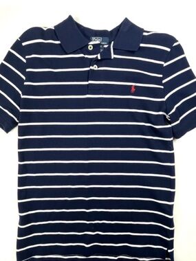 Brand new with tags Ralph Lauren Navy & White Striped Polo with Red pony